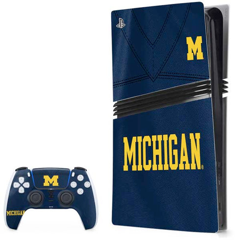University of Michigan Blue Jersey PS5 Pro Bundle Skin